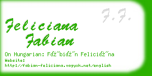 feliciana fabian business card